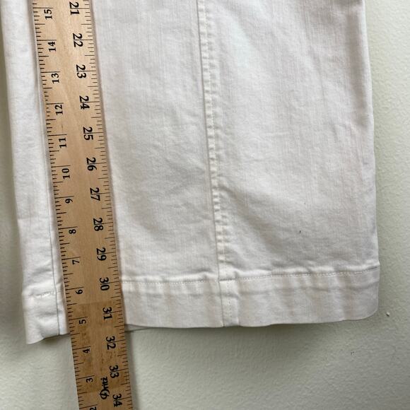 Spanx Seamed Front Wide Leg Jeans Size Large Ecru - Picture 15 of 16